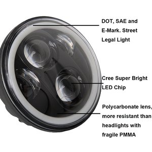 Phare de conduite LED pour moto 40W 5.75 "phare LED rond 5 3/4 pouces projecteur de moto phare avec <span class=keywords><strong>Halo</strong></span> - Product Image 5