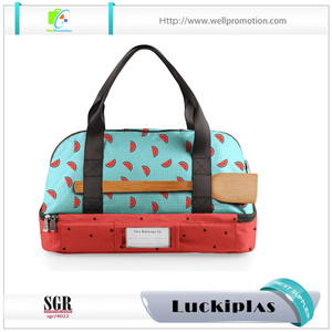 La bolsa de asas enrrollada del almuerzo aisló <span class=keywords><strong>los</strong></span> bolsos del compartimiento del refrigerador dos con la etiqueta conocida - Product Image 1