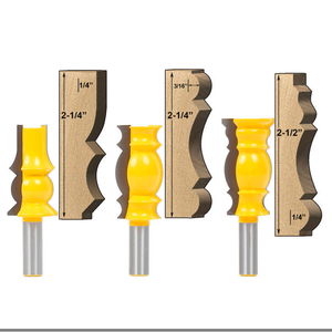 L-N101 Ensemble de 3 fraises à rainurer pour moulures - Fraises à rainurer pour bois avec tige de 1/2 pouce, fraises à rainurer pour le travail du bois - Product Image 1