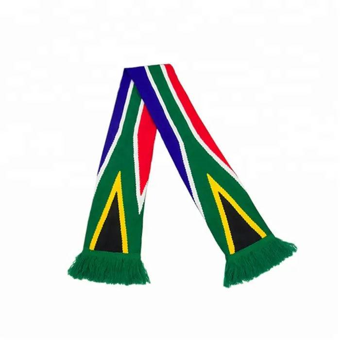 Южноафриканский вязаный футбольный шарф, 100% акриловый материал, футбольные шарфы на заказ