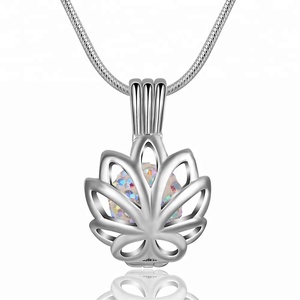 Pendentif en <span class=keywords><strong>perle</strong></span> <span class=keywords><strong>de</strong></span> Lotus en argent, cage, offre spéciale, nouvelle collection K303N08 - Product Image 1