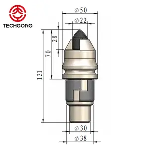 B47K 17.5 Mm 19 Mm 22 Mm Tungsten Carbide Tips Pengeboran Augers/Tungsten Carbide Bor Gigi/Kerucut cutting Bit