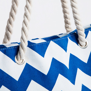 Grande impermeable Chevron bolsa de playa con <span class=keywords><strong>el</strong></span> bolsillo interno de la cremallera bolsas con asas de cuerda - Product Image 6