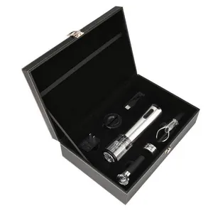 Oplaadbare Rvs Elektrische Wijnfles Corkscrew Opener Set Met Folie Cutter Schenker En Decanter Stopper