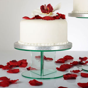 Set di 3 Alzate Rotonde <span class=keywords><strong>in</strong></span> Acrilico Trasparente Verde <span class=keywords><strong>Vetro</strong></span> per Torte, Buffet, Cibo e Dessert, Ideali per Matrimoni e Feste - Product Image 5
