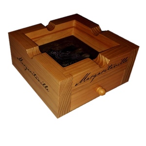 ที่เขี่ยบุหรี่ไม้พร้อมกล่องใส่ของทนทานต่อการเผาไหม้สำหรับบ้านสำนักงานโรงแรมร้านอาหาร - Product Image 3