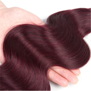 Estensioni di <span class=keywords><strong>Capelli</strong></span> Lisci Colore 99j Rosso, 3 Fasci di <span class=keywords><strong>Capelli</strong></span> Umani Malese con Chiusura/3 Fasci di <span class=keywords><strong>Capelli</strong></span> Brasiliani <span class=keywords><strong>Rossi</strong></span> - Product Image 3