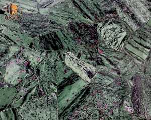 Pierre précieuse émeraude rouge naturelle Dalle murale polie pour salle de bain Dalle de pierre semi-précieuse verte de luxe Prix - Product Image 3