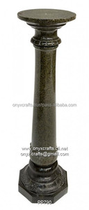Columna de pedestal de mármol de diseño moderno Pilares romanos de piedra de seda negra con patrón cuadrado Columna cuadrada sólida - Product Image 2