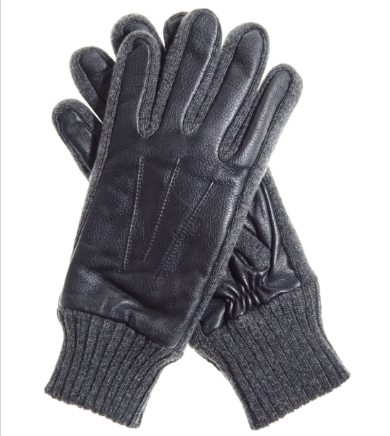 Мужские Трикотажные кожаные перчатки с подкладкой Thinsulate