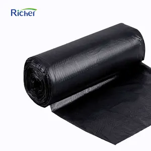 Wholesale Recycled Black Custom size Plastic Garbage Trash Bags Plastic Bags In ROll