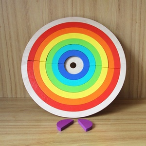 Educativos de madera en forma de cognitiva Arco Iris Montessori rompecabezas Material formas geométricas de Madera Juguetes - Product Image 5