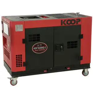 13.8kVA 14kVA 15kVA 14KW 15KW 50HZ 220V 2-cilindro refrigerado por aire de generador Diesel portátil KDF16000Q-3 (3-Fase) de KOOP de