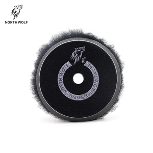 Tampon de polissage en laine noire North Wolf 6 pouces 100% laine Matériel Tampons de polissage à double action <span class=keywords><strong>pour</strong></span> polissage de voiture - Product Image 3