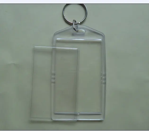 Clear plastic large keyring acrylic keychain blank 70x45mm