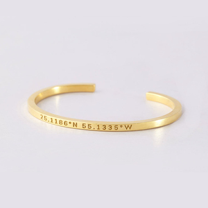 Brazalete grueso Braceletid Pulsera Grabado Brazaletes Indio Acero Quirúrgico Joyas De <span class=keywords><strong>Oro</strong></span> De 18 <span class=keywords><strong>Kilates</strong></span> Joyeria - Product Image 2