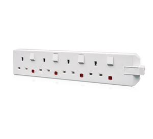 UK 4 Gang Extension <strong>Trailing</strong> <strong>Socket</strong> With Individual Switch - Product Image 1