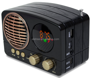 Altoparlante Wireless AURTEC Dual 10W in Legno Naturale con AUX, <span class=keywords><strong>USB</strong></span>, Suono Stereo HD e Radio FM Vintage # M-U163BT - Product Image 5