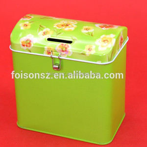 กล่องของขวัญโลหะพร้อมที่เก็บเหรียญแบบมีวิธีแก้ปัญหากล่องเก็บเงินทำโลโก้ได้ตามต้องการ - Product Image 3