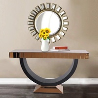 Meuble de salon avec miroir, Table de couloir demi-lune, avec miroir mural, pour la maison, l'hôtel