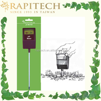 Medidor de pH del Suelo para Plantas, Ácido y Alcalino, RAPITECH, Portátil, LCD, con Construcción de Plástico y Aluminio
