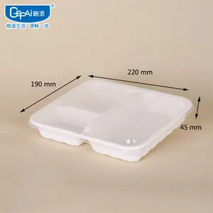 disposable takeaway plastic 3 compartment commodity container