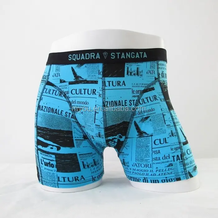 Boxer élastique pour hommes, sous-vêtement en coton imprimé, ceinture élastique et personnalisé, à la mode