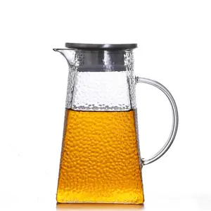 ที่กำหนดเองสูง Borosilicate แก้วเหยือกน้ำหม้อแก้วที่มี304สแตนเลส Infuser สำหรับแก้ว Carafe