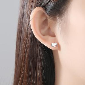 Xmxczcity — boucles <span class=keywords><strong>d</strong></span>'oreilles éléphant en <span class=keywords><strong>argent</strong></span> Sterling, bijoux mignons pour filles, brosse, modèle coréen, vente en gros - Product Image 3