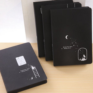 Diario de papel negro de <span class=keywords><strong>arte</strong></span> hecho a mano hermoso logotipo personalizado - Product Image 6