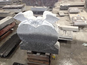 G9402 granito gris tamaño real bebé llorando estatua de Ángel inclinado lápidas tumba lápida - Product Image 4