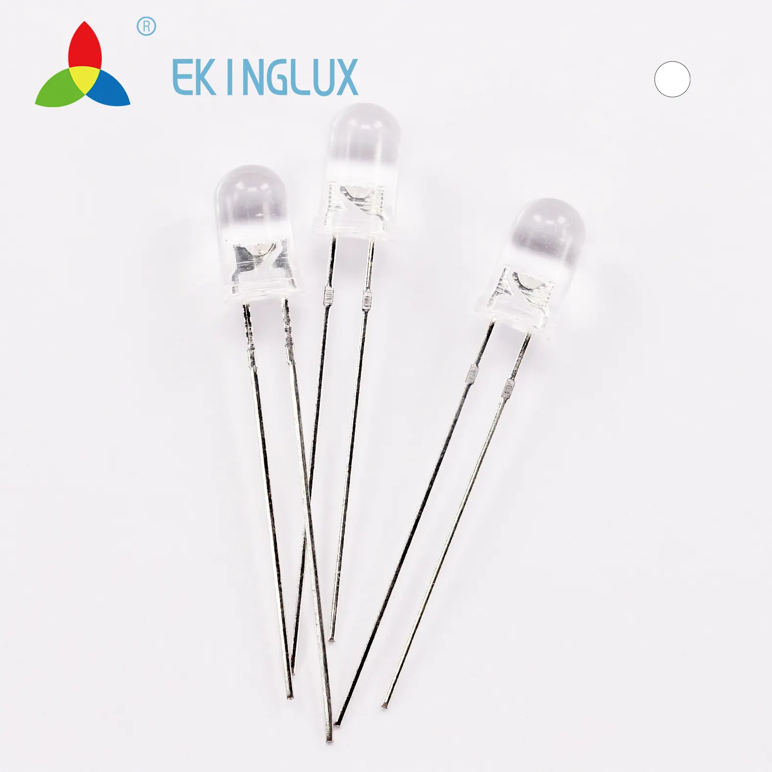 Ekinglux Offres Spéciales 5mm ultra lumineux courte longue jambe led 5mm rond led avec 45 degrés angle 5mm blanc led lumière