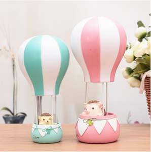 Lampada Notturna a Forma di <span class=keywords><strong>Mongolfiera</strong></span>, Regalo per Studenti e Coppie, Decorazione in Resina - Product Image 2