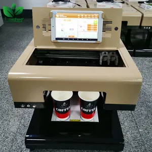 LSTA4-151 Wifi Ondersteuning 1 Of 4 Kopjes Koffie Afdrukken Eetbare Voedsel Koffie Printer Machine Voor Koffie Bar