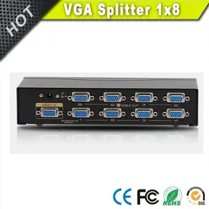 Amplificateur vidéo avec séparateur VGA, 1 entrée et 8 sortie, prolongateur 350MHz, 1 PC à 8 écrans