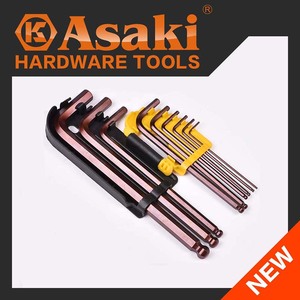 Set di Chiavi Esagonali a Sfera ASAKI AK-7407 Tipo Lungo S2 Placcato, 9 Pezzi # 1,5 mm 2 mm 2,5 mm 3 mm 4 mm 5 mm 6 mm 8 mm 10 mm - Product Image 3