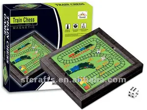 新しいデザインゲーム列車チェス磁気ボードゲーム