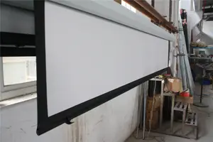 Écran de projection <span class=keywords><strong>motorisé</strong></span> sans fil HD de 120 pouces pour cinéma maison PVC 16:9 portable avec contrôleur filaire et sans fil - Product Image 4