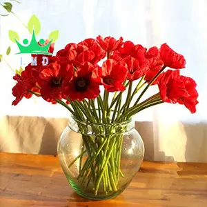 20 PCS High quality Fresh Artificial Mini Real Touch PU/ latex Corn Poppies Decorative artificial poppy flowers