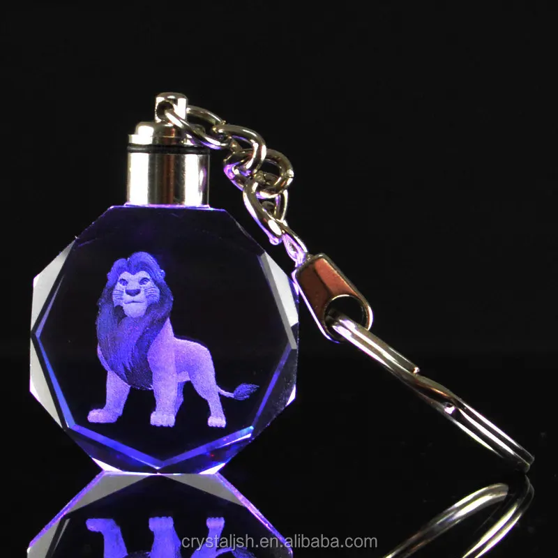 Wholesale Live Animal Glass Crystal Led Keychain