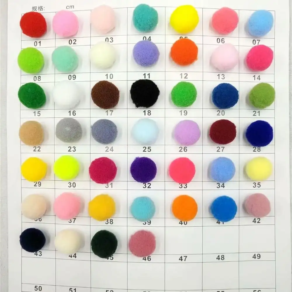 Pompon en Polyester multicolore, 5 pièces, multicolore, 1cm/2cm/3cm/4cm/5cm/6cm, vente en gros