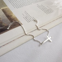 Bijoux de déclaration religieux jésus chrétien en argent sterling 925 personnalisé boîte plaquée or 18 carats chaîne bracelets croisés