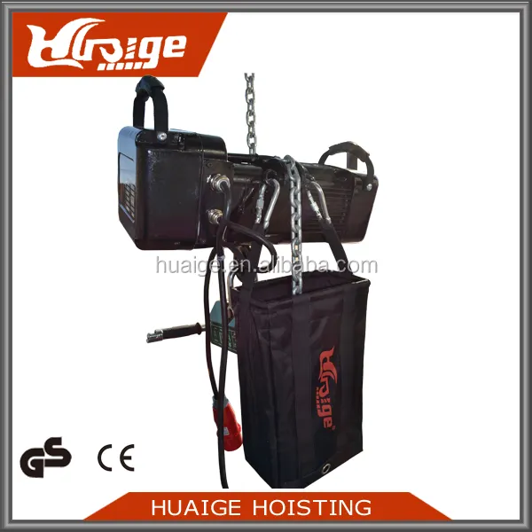 Huaige nuevo desarrollo etapa 380 V 1 ton eléctrico polipasto de cadena para truss