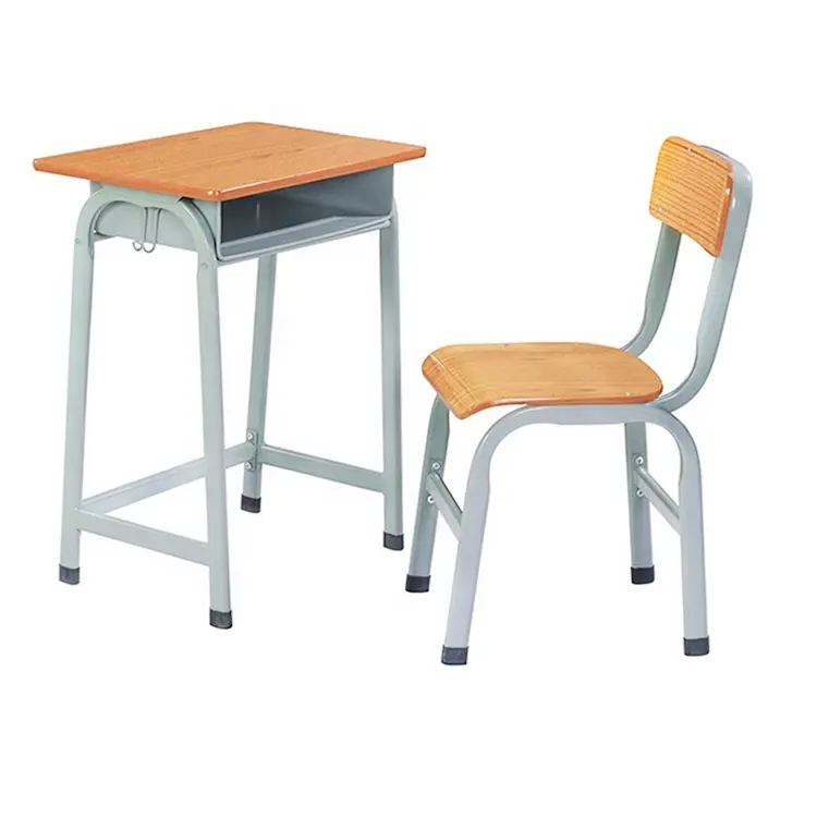 Classroom single study desk, school desk and chair NJ-04002