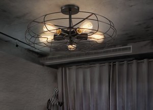 Phong Cách Mỹ Công Nghiệp Mộc Mạc Cổ Sắt Rèn Trang Trại Cổ Điển Fan <span class=keywords><strong>Flush</strong></span> Núi Trần Ánh Sáng - Product Image 6