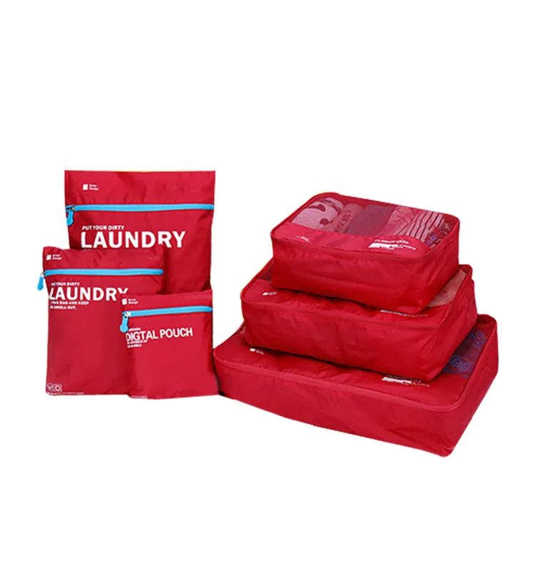 Laundry Pouch 6 Pcs Packing Cube Set Luggage Travel Bag Organizer