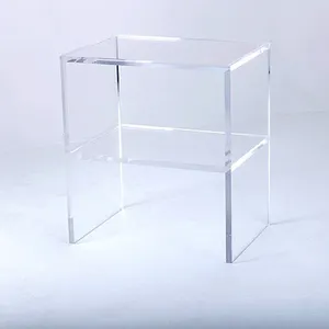 2 Lớp Hình Chữ Nhật Rõ Ràng Acrylic Bên Bảng Lucite Bàn Cà Phê