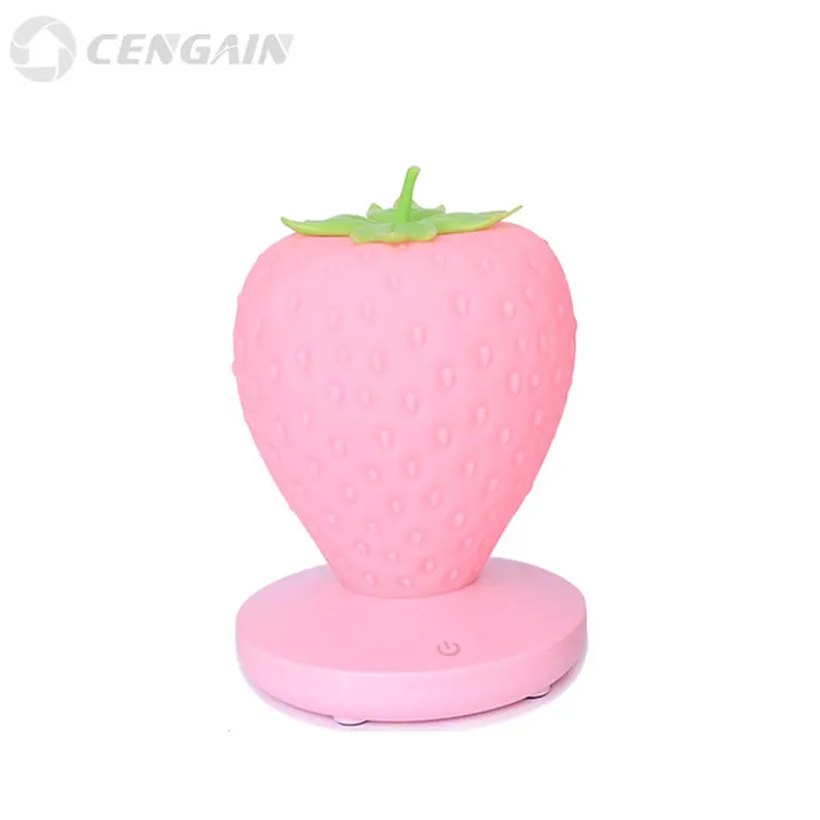 2018 New Design LED Strawberry Night Light USB Charging Bedroom Bedside Lamp Decorative Table Lamp