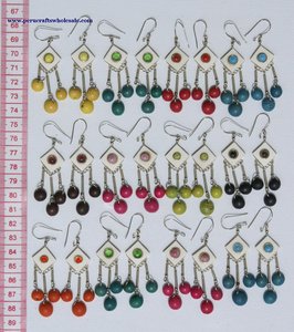 Boucles d'oreilles pendantes tendance faites à la main en corne pour femmes, bijoux fantaisie en gros, accessoire de mode - Product Image 2