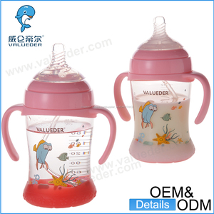 Alto vidrio de borosilicato para adultos de silicona inferior bebé la alimentación con <span class=keywords><strong>biberón</strong></span> con simulación de mama pezón - Product Image 3